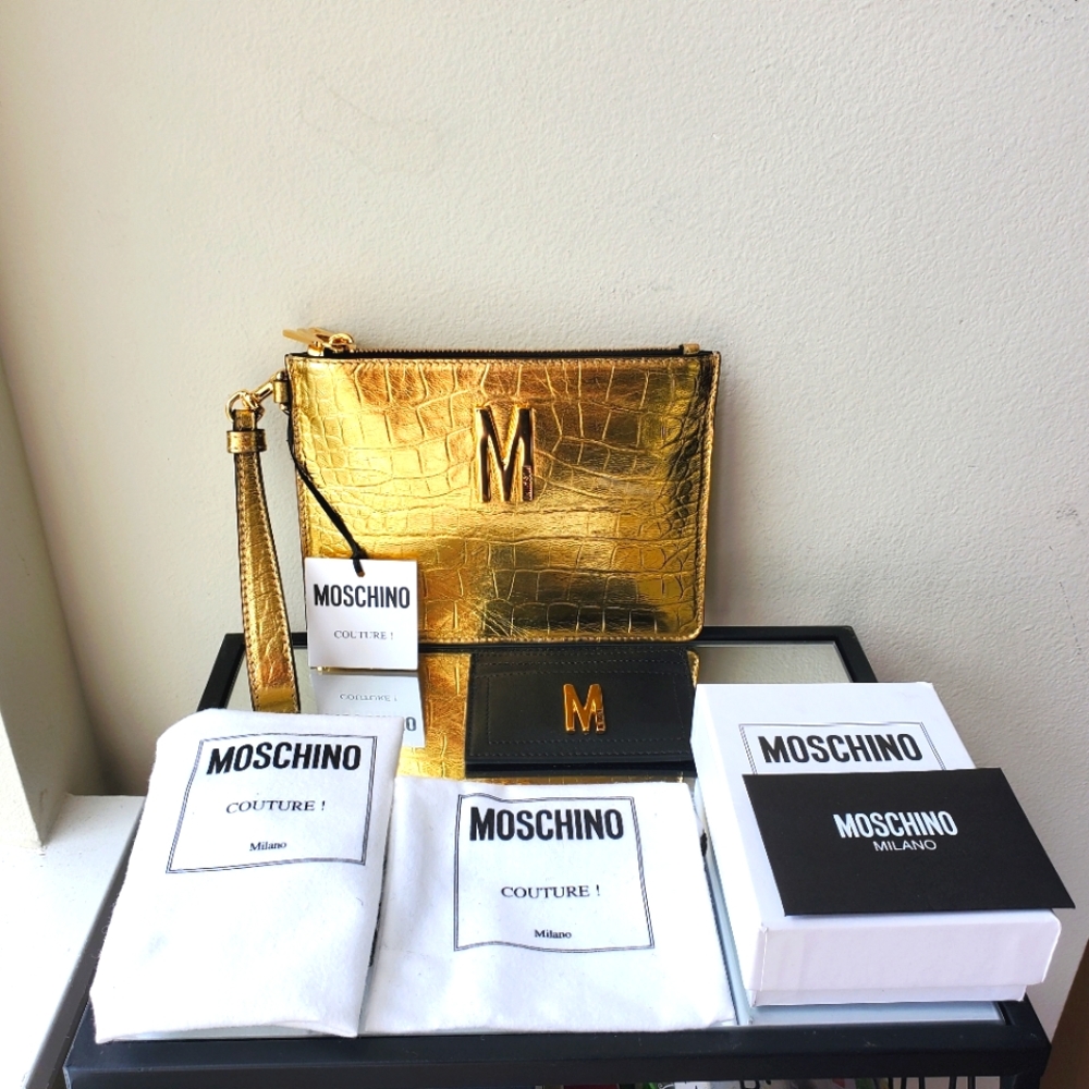 MOSCHINO BUNDLE women's wristlet & cardcase